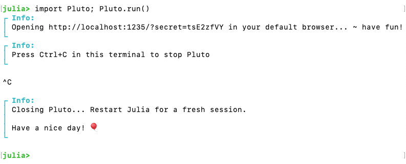 screenshot of the terminal, showing the command `Ctrl+C`